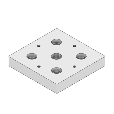 32-9090M16-1SS MODULAR SOLUTIONS MOUNTING PLATE 90 X 90 M16 THREADED THRU HOLE